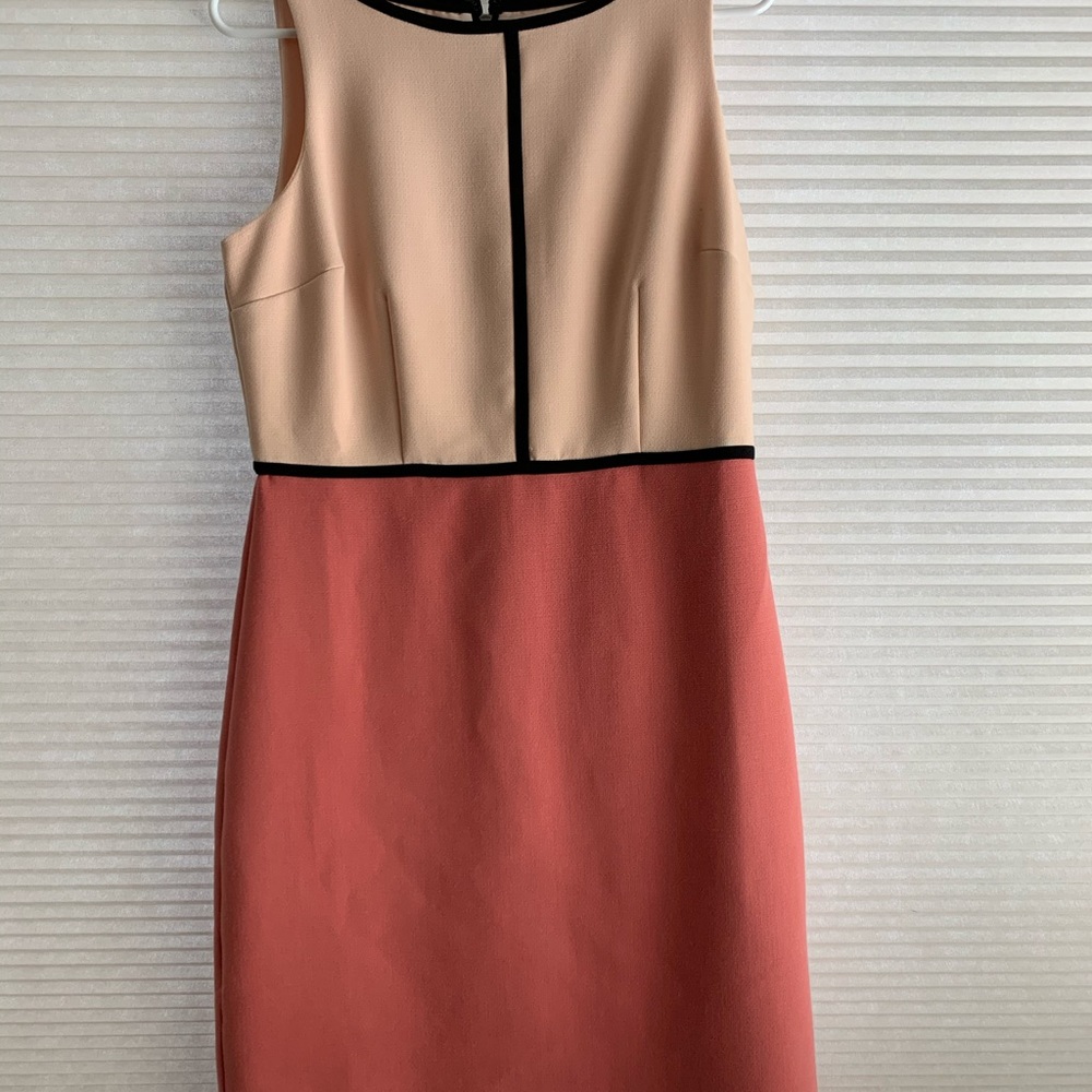 Loft color block peach dress size 6